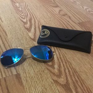 Ray bans small aviator Blue lenses!